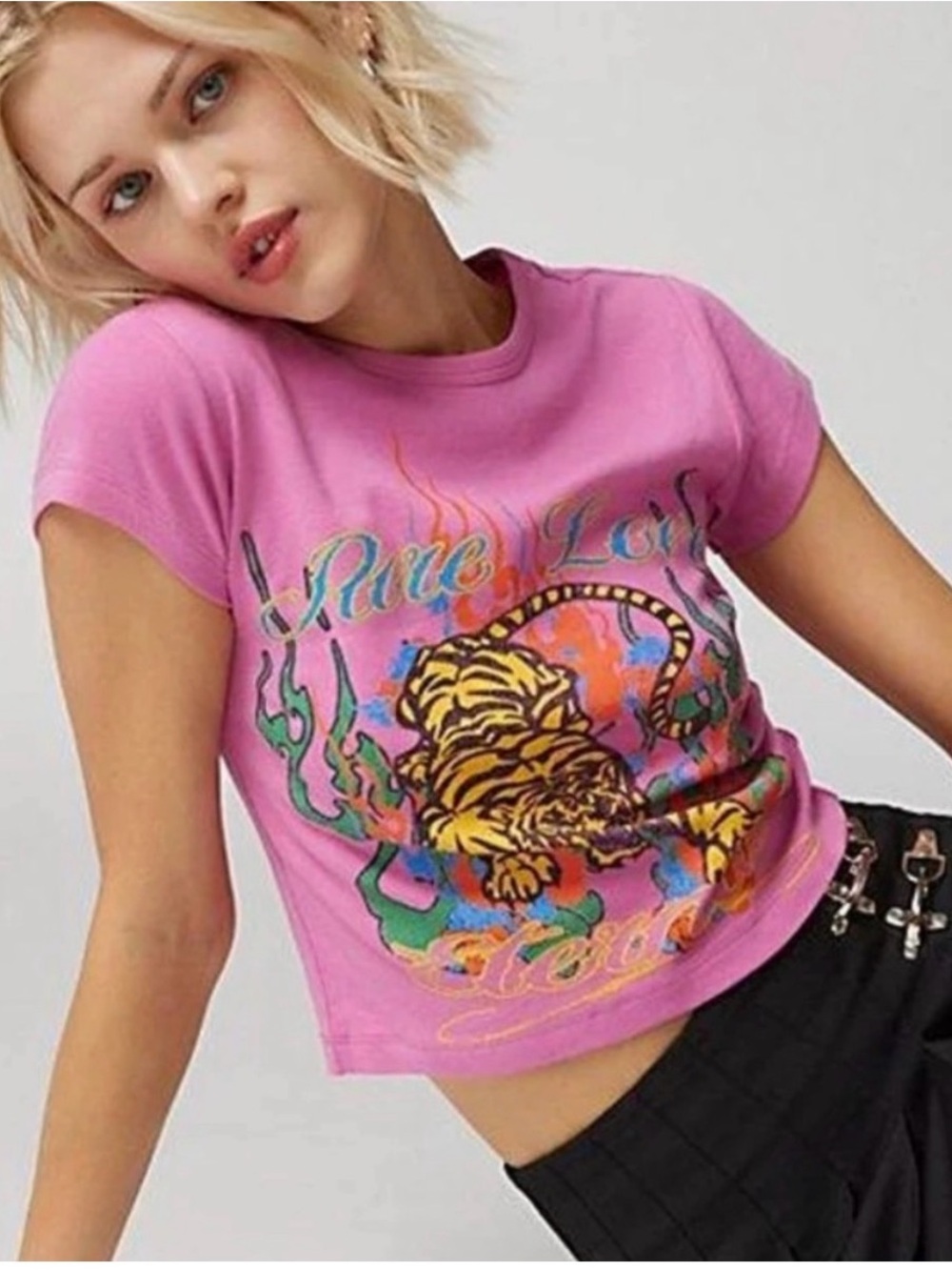 Urban Outfitters Pink Crewneck Tee